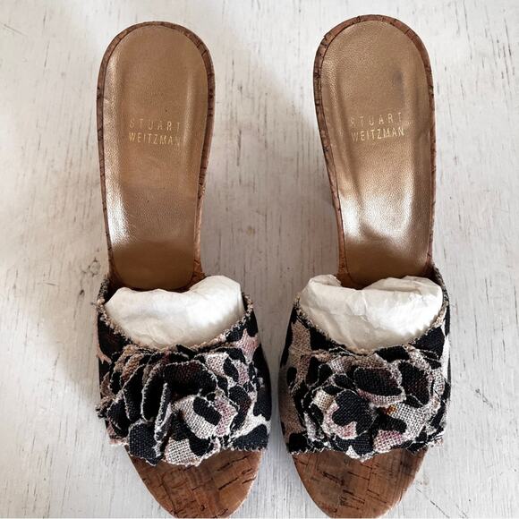 Stuart Weitzman animal print heeled slides size 8 - Picture 4 of 13